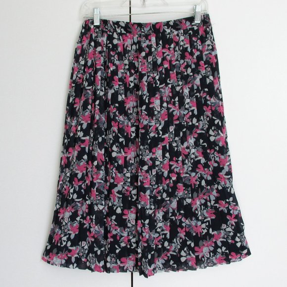 Banana Republic Comfy Pleated Floral Midi Skirt - Picture 1 of 8